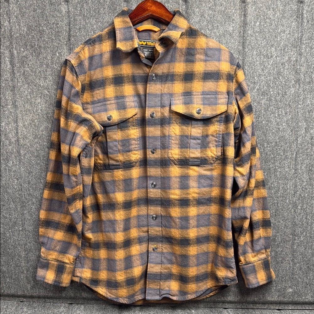 Walls Yellow and Gray Plaid Shirt